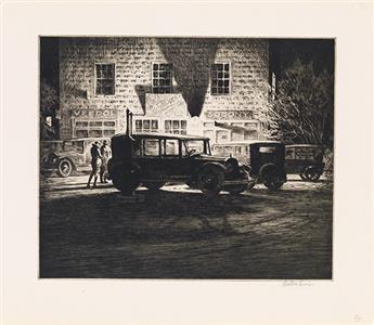 MARTIN LEWIS Shadows, Garage at Night.